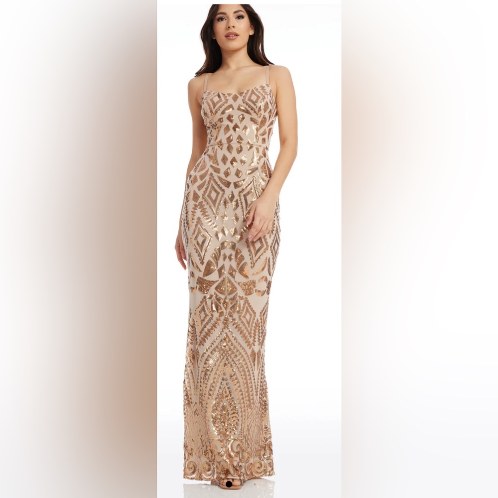DRESS THE POPULATION Giovanna Sequin Gown worn once. Size xXL runs small